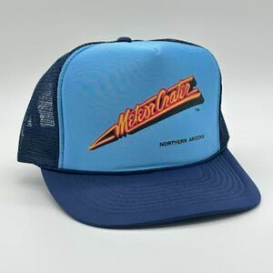 Vtg Meteor Crater Trucker Hat Northern Arizona Blu Mesh Adjustable SnackBack Cap
